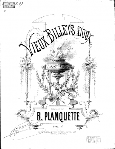 Planquette - Vieux billets doux - Score