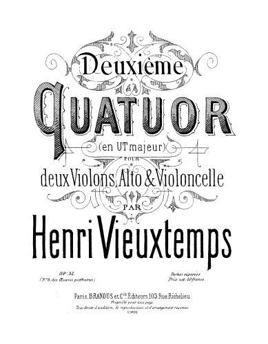Vieuxtemps - String Quartet No. 2