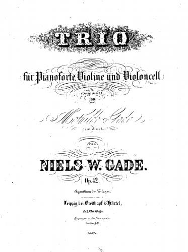 Gade - Piano Trio - Scores and Parts