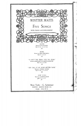 Watts - Surf Song - Score