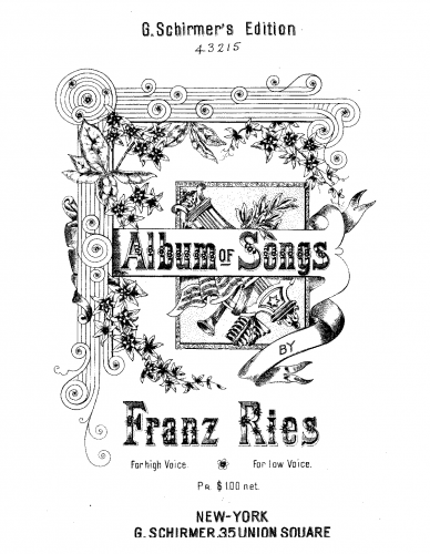 Ries - Album of Songs - Score