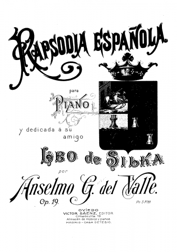 González del Valle - Rapsodia española, Op. 19 - Score