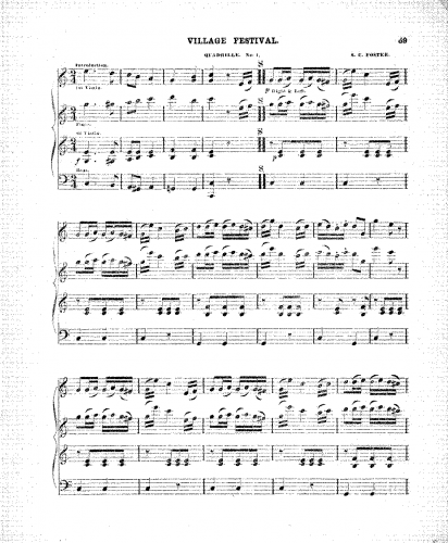 Foster - Village Festival Quadrille - Scores and Parts - Score