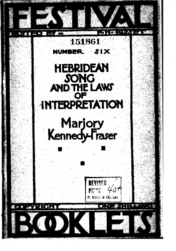 Kennedy-Fraser - Hebridean Song and the Laws of Interpretation - Complete Booklet