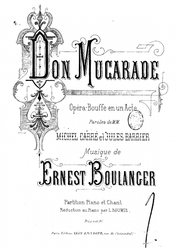 Boulanger - Don Mucarade - Vocal Score - Score