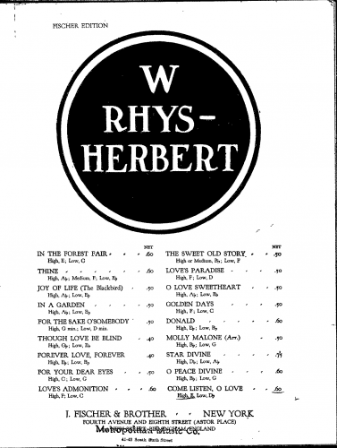 Rhys-Herbert - Come Listen, O Love - Score