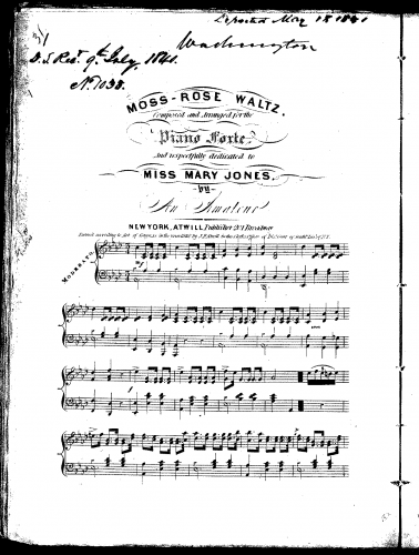 Anonymous - Moss-Rose Waltz - Score