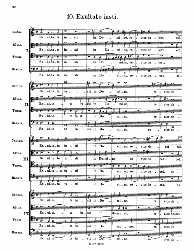 Praetorius - Exultate iusti - Score