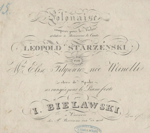 Filipowicz - Polonaise - For Piano solo (Bielawski) - Score