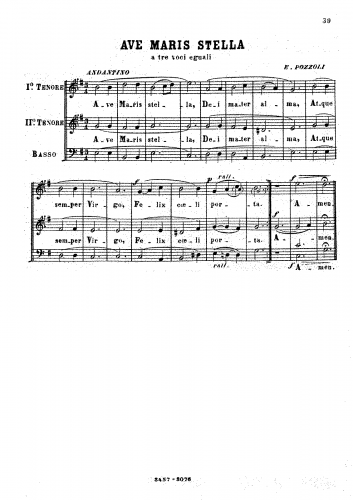 Pozzoli - Ave maris stella - Score