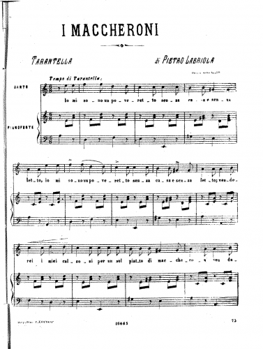 Labriola - I maccheroni - complete score