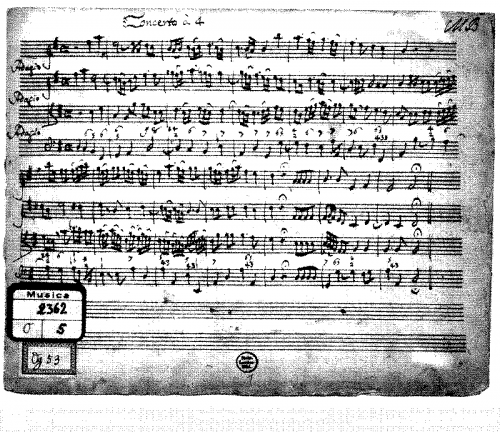 Bitti - Violin Concerto in D major - Score
