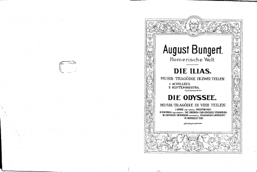 Bungert - Die Odysee - Vocal Score "Nausikaa" und Vorspiel "Die Sirenen und Odysseus' Strandung" (No. 2) - Score