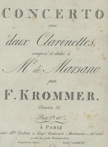 Krommer - Concerto for 2 Clarinets