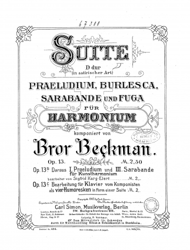 Beckman - Suite - Score
