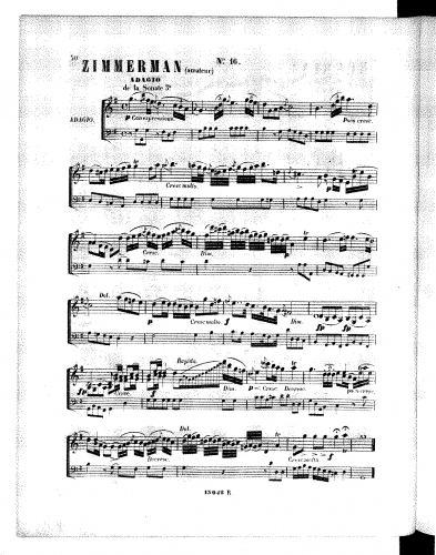 Zimmermann - 6 Violin Sonatas - Sonata No. 3 - Adagio For Violin and Piano (Deldevez) - Piano Score