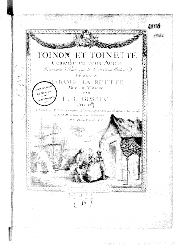 Gossec - Toinon et Toinette - Score