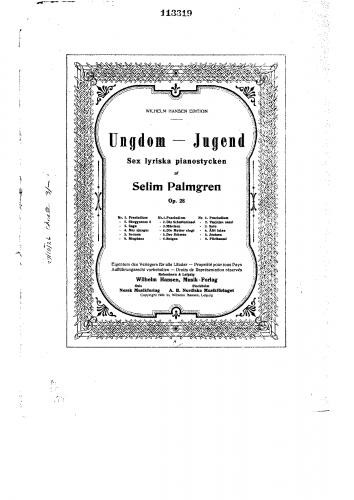 Palmgren - 6 Lyric Pieces, Op. 28 - Score