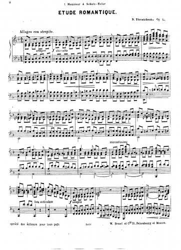 Tereshchenko - Etude romantique - Score