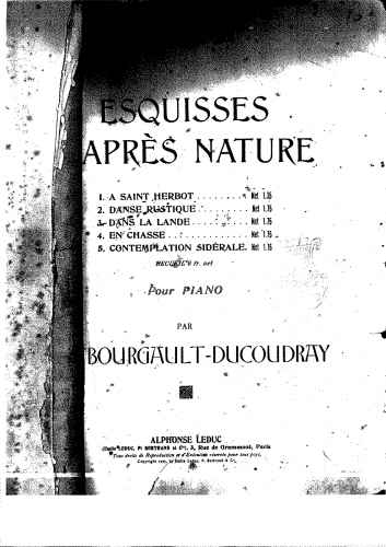 Bourgault-Ducoudray - A Saint Herbot - Score