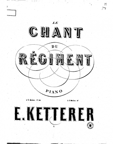 Ketterer - Fantaisie militaire sur 'Le chant du régiment' - For piano 4 hands (Rummel) - Score