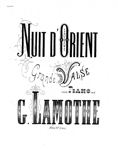 Lamothe - Nuit d'Orient - Score