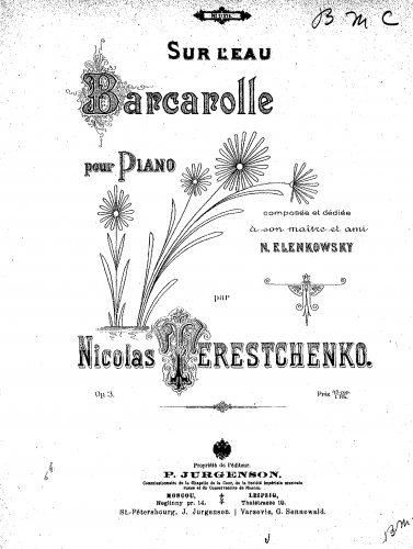 Tereshchenko - Sur l'eau - Score