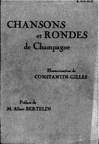 Constantin-Gilles - Chansons et rondes de Champagne - Score