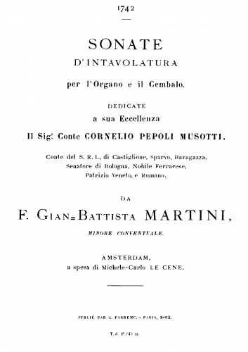 Martini - Organ Sonata in F major - Score