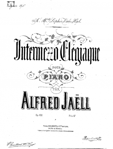 Jaëll - Intermezzo elégiaque - Piano Score - Score