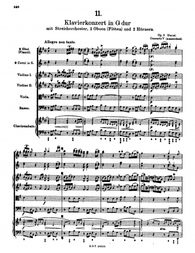 Schobert - Harpsichord Concerto V - Score