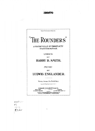 Engländer - The Rounders - Vocal Score - Score
