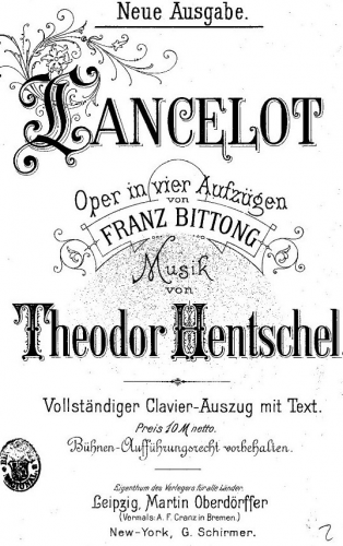 Hentschel - Lancelot - Vocal Score - Score