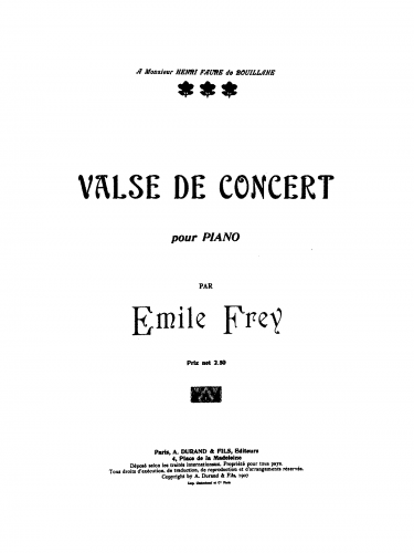 Frey - Valse de concert - Score