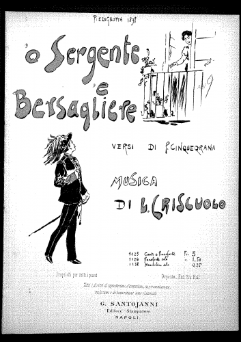 Criscuolo - 'O sargente 'e Bersagliere - complete score