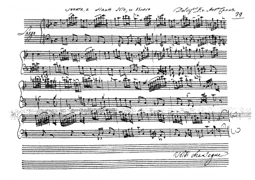 Canuti - Recorder Sonata in F major - Score