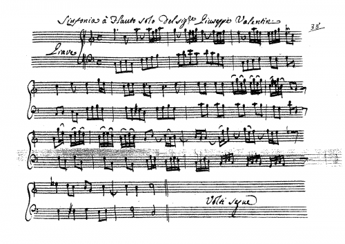 Valentini - Recorder Sonata in C major - Score