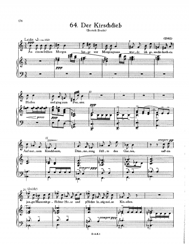 Eisler - Der Kirschdieb - Score