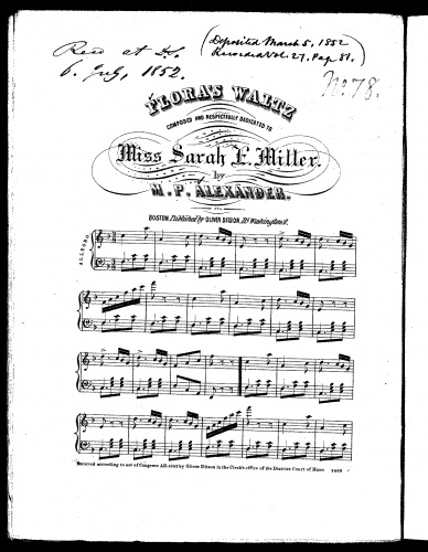 Alexander - Flora's Waltz - Score