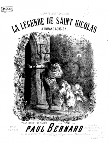 Bernard - Transcription variée sur 'La légende de Saint Nicolas' - Score