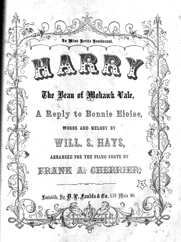 Hays - Harry, the Beau of Mohawk Vale - For Voice, Mixed Chorus and Piano (Cherrier) - Score