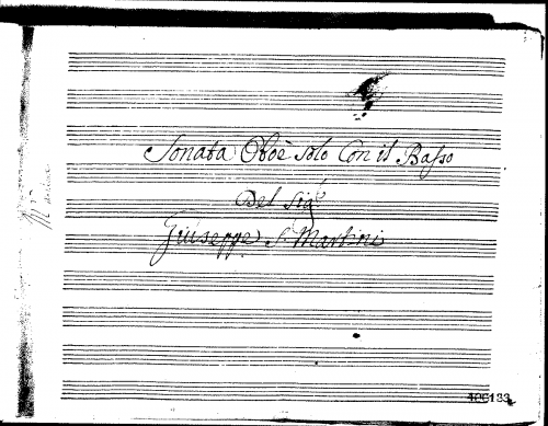 Sammartini - Oboe Sonata in B-flat major (2) - Scores and Parts - Score