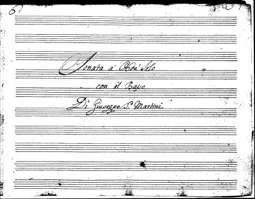Sammartini - Oboe Sonata in C major - Scores and Parts - Score