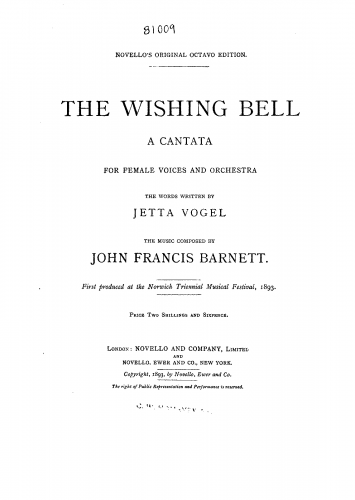 Barnett - The Wishing Bell - Vocal Score - Score