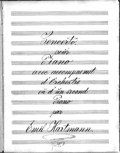 Hartmann - Concert für das Pianoforte mit Begleitung des Orchesters - Score