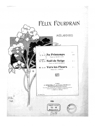 Fourdrain - Au printemps - Score
