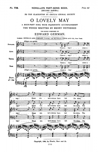 German - O Lovely May - Score