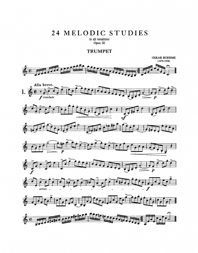 Böhme - 24 melodische Übungen in allen Dur-und Moll-Tonarten - Score
