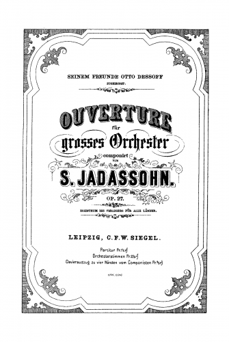 Jadassohn - Overture - Score