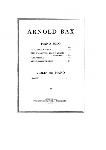 Bax - The Princess's Rose Garden - Score